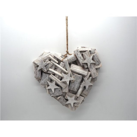 CUORE LEGNI SBIA. DA APP C/STELL H.6/D28 EAN 8021029148681 INGROSSO OGGETTISTICA NATALIZIA
