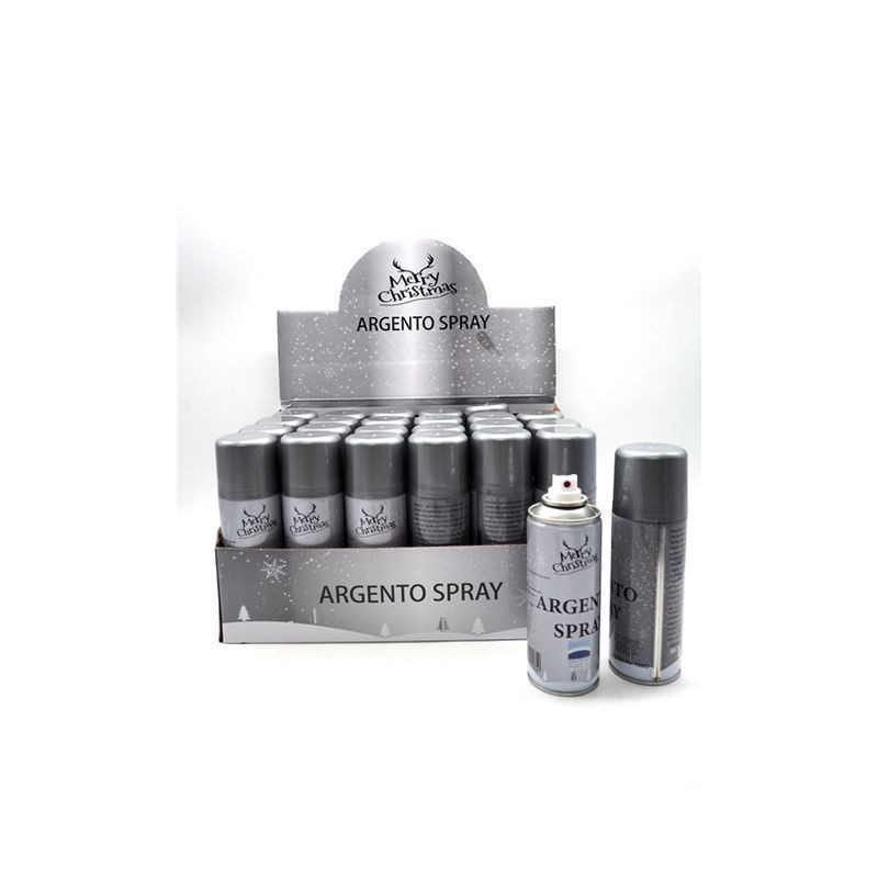 SPRAY DECOR. COL. ARGENTO 60GR/160ML EAN 8021029792174 INGROSSO BOMBOLETTE SPRAY NATALIZIE
