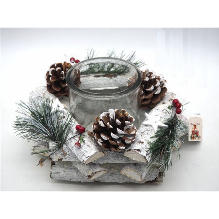 P.CANDELA TRONCHI SBIANC. H.11,5/D.21CM EAN 8021029193124 INGROSSO ACCESSORI ARREDO TAVOLA NATALIZIA
