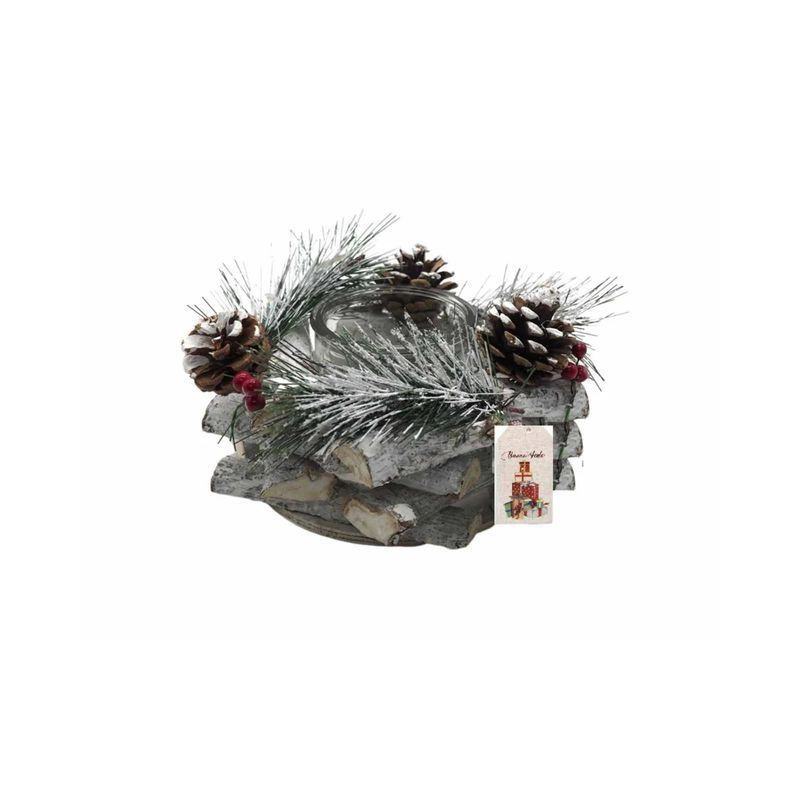 P.CANDELA TRONCHI SBIANC. H.11/D.16CM EAN 8021029193117 INGROSSO ACCESSORI ARREDO TAVOLA NATALIZIA