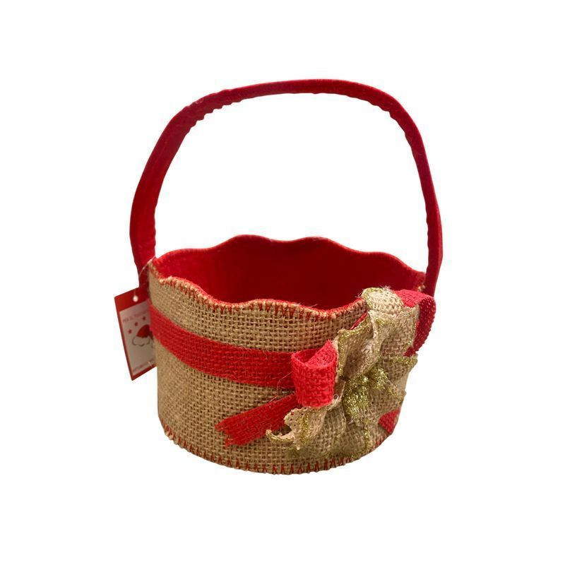 BORSETTA SMERL. JUTA/PANNO C/STELLA NAT EAN 8021029025920 INGROSSO CESTI NATALIZI