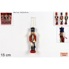 INGROSSO ARTICOLI DI NATALE SCHIACCIANOCI SOLDATO LEGNO 15CM 3ASS 8053482051178 ADDOBBI ALBERO NATALE APPENDINI NATALIZI