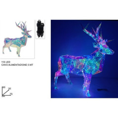 INGROSSO ARTICOLI DI NATALE RENNA RAINBOW 90CM 115LED C/LUCI B.CO FR 8053482310046 ARTICOLI DI NATALE LUCI NATALIZIE