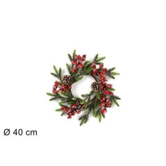 INGROSSO ARTICOLI DI NATALE DIETROPORTA TONDO CM 40 C/PIGNE E BACCHE 8053482087832 DECORAZIONI NATALIZIE OGGETTISTICA NATALIZIA