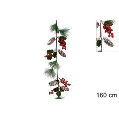 INGROSSO ARTICOLI DI NATALE GHIRLANDA 160CM BACCHE E PIGNE 8053482370880 DECORAZIONI NATALIZIE OGGETTISTICA NATALIZIA