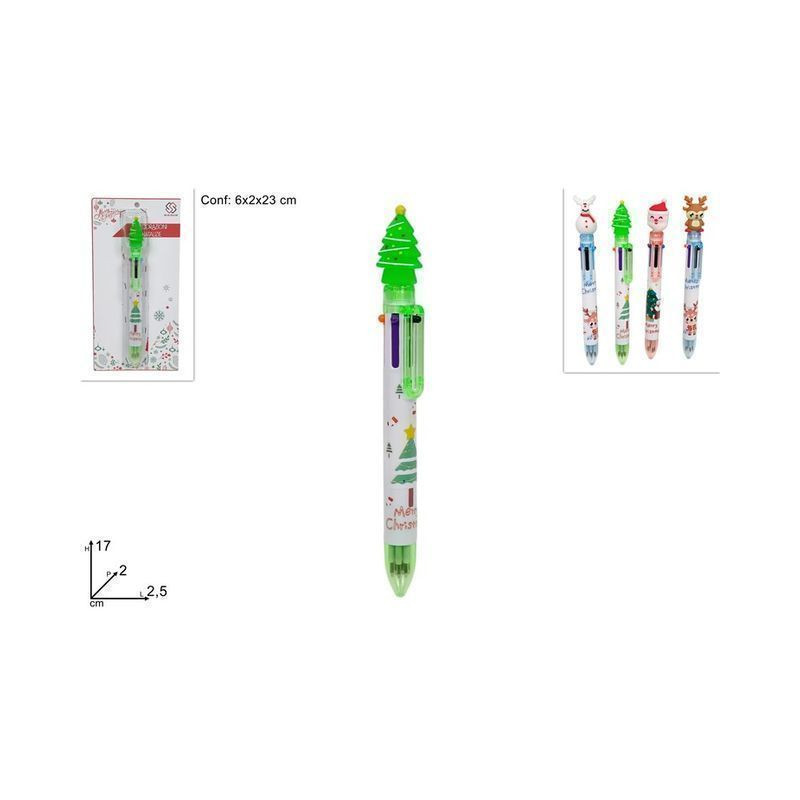 PENNA 6COL SOGGETTI NATALIZI IN BLISTER EAN 8053482347301 INGROSSO OGGETTISTICA NATALIZIA