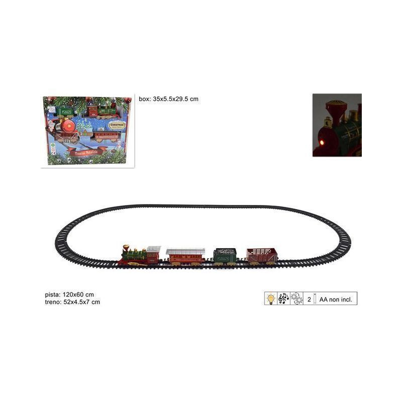TRENINO C/3 VAGONI PISTA 120X60CM 8506C EAN 8053482093925 INGROSSO OGGETTISTICA NATALIZIA