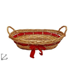 INGROSSO ARTICOLI DI NATALE CESTA OVALE C/FIOCCO ROSSO 38X28CM 8033113992612 ARTICOLI DI NATALE CESTI NATALIZI
