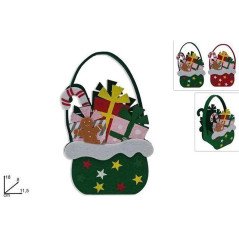 INGROSSO ARTICOLI DI NATALE CESTINO FELTRO NATALIZIO C/MANICO 2 COL. 8053482250878 ARTICOLI DI NATALE CESTI NATALIZI