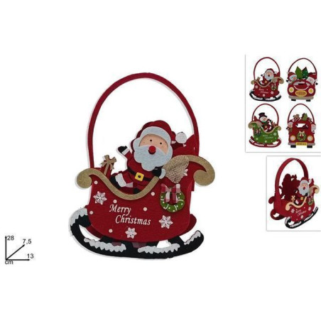 INGROSSO ARTICOLI DI NATALE CESTINO FELTRO SLITTA/AUTO C/MANICO 4 AS 8053482250885 ARTICOLI DI NATALE CESTI NATALIZI