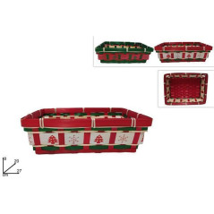 INGROSSO ARTICOLI DI NATALE CESTO RETTANGOLARE NATALIZIO ROSSO/VERDE 8053482219295 ARTICOLI DI NATALE CESTI NATALIZI
