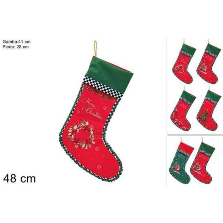 INGROSSO ARTICOLI DI NATALE CALZA NAT. ROSSA/VERDE C/DECORO SACCHI 8053482376042 ARTICOLI DI NATALE BEFANA