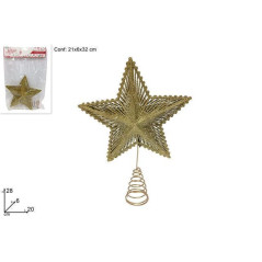 INGROSSO ARTICOLI DI NATALE PUNTALE STELLA METALLO ORO 8033113640032 ADDOBBI ALBERO NATALE PALLINE DI NATALE E PUNTALI