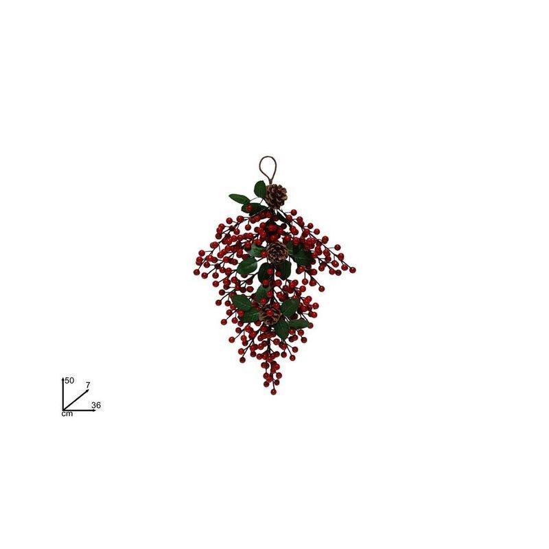 DIETROPORTA LUNGO C/BACCHE E PIGNE 50 CM EAN 8053482204086 INGROSSO OGGETTISTICA NATALIZIA