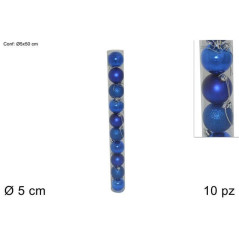 INGROSSO ARTICOLI DI NATALE TUBO 10 PALLINE 5CM BLU 8033113119118 ADDOBBI ALBERO NATALE PALLINE DI NATALE E PUNTALI