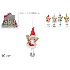 INGROSSO ARTICOLI DI NATALE APPENDINO ANGELO 19CM C/CAPPELLO LAMINAT 8053482375915 ADDOBBI ALBERO NATALE APPENDINI NATALIZI