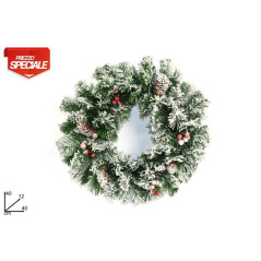 INGROSSO ARTICOLI DI NATALE DIETROPORTA TONDO CM.40 INNEVATO 8033113466175 DECORAZIONI NATALIZIE OGGETTISTICA NATALIZIA