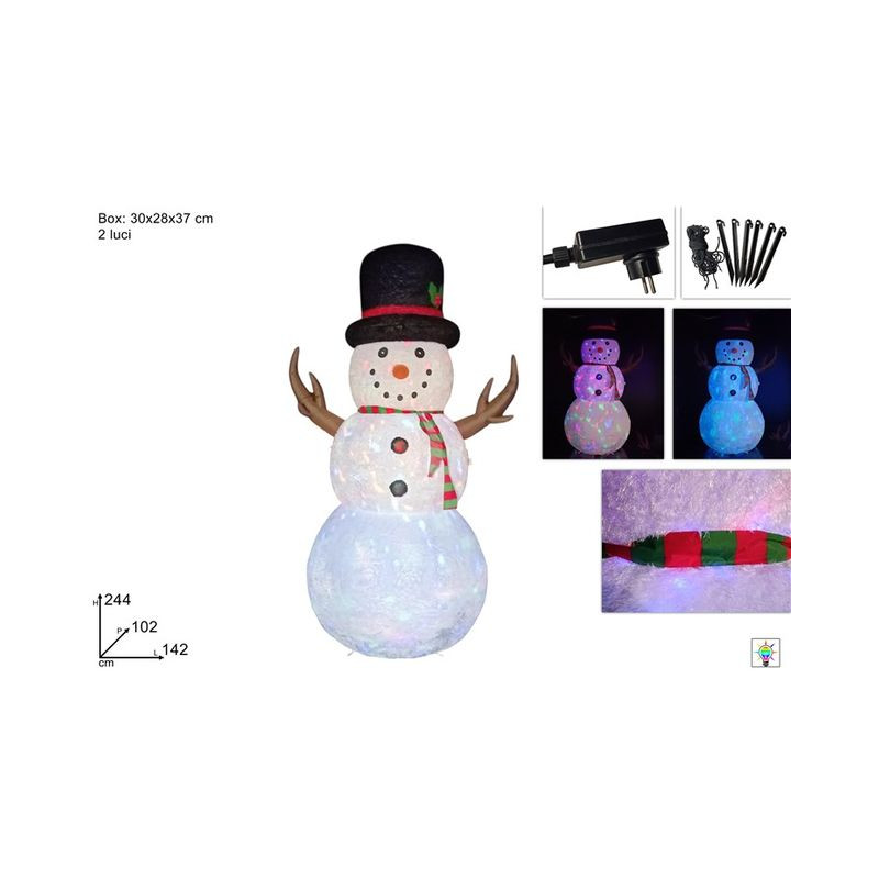 PUPAZZO DI NEVE 244CM GONFIAB. C/PROIETT EAN 8053482377407 INGROSSO OGGETTISTICA NATALIZIA PUPAZZO DI NEVE 244CM GONFIAB. C/PROIETT EAN 8053482377407 INGROSSO OGGETTISTICA NATALIZIA