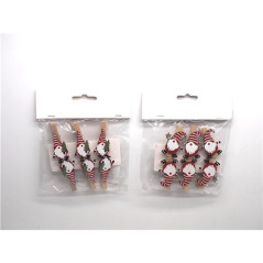 INGROSSO ARTICOLI DI NATALE BL. 6 MOLLETTE IN LEGNO CM.5 FORMA B.NAT 8021029338976 ACCESSORI NATALIZI PER LA TAVOLA CUCINA NATAL