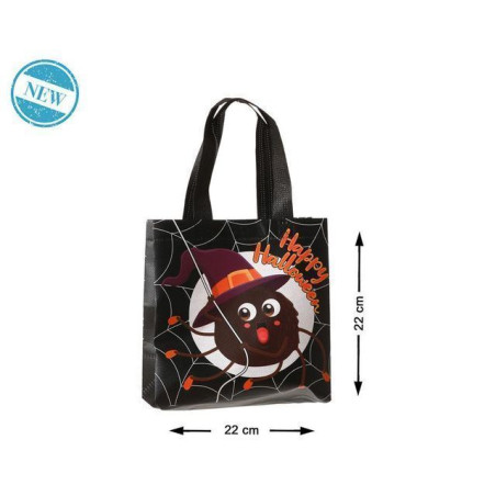 INGROSSO HALLOWEEN RACCOGLI CARAMELLE 22X22X10 CM RAGNO 8422259828075 BORSE HALLOWEEN ZUCCHE HALLOWEEN E PORTA DOLCETTI