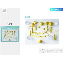 INGROSSO FESTA E PARTY SET PALLONCINI DORATI HAPPY BIRTHDAY 14P 8058617689103 INGROSSO ARTICOLI PER FESTE PALLONCINI COMPLEANNO