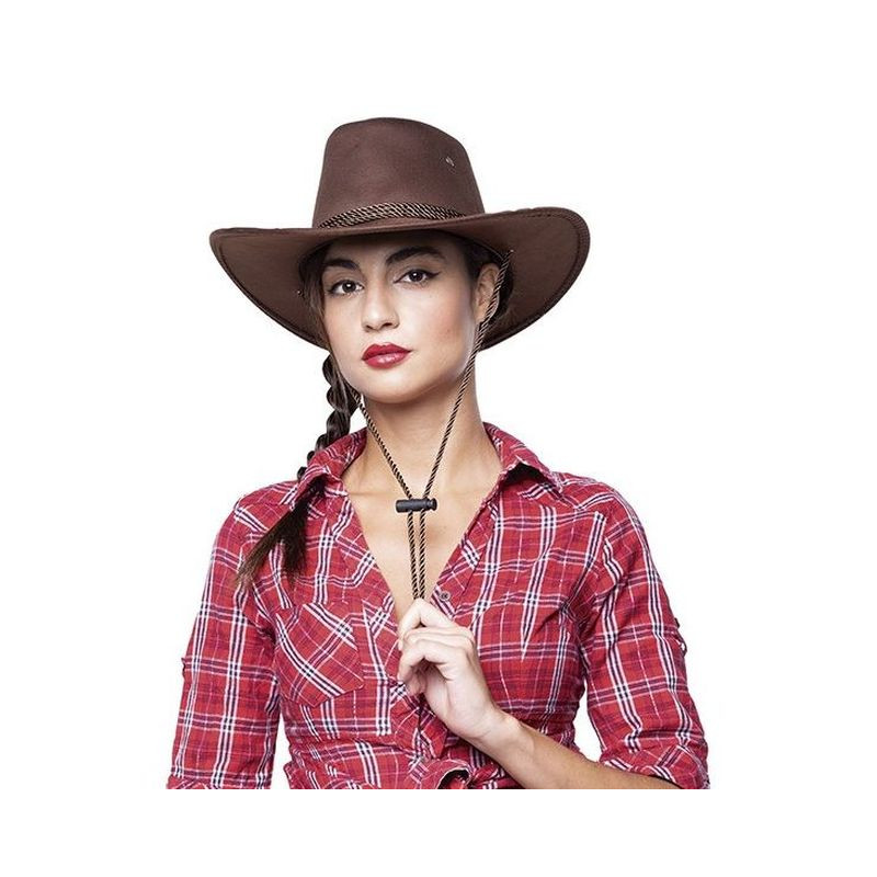 CAPELLO COWBOY MARRONE EAN 8422971053564 INGROSSO CAPPELLI E CERCHIETTI DI CARNEVALE