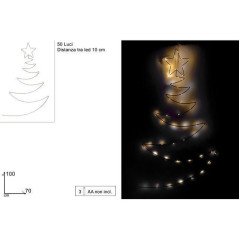 INGROSSO ARTICOLI DI NATALE ALBERO STILIZ. LUMIN. 100CM 50LED B.CALD 8053482386157 LUMINARIE DI NATALE LUCI NATALIZIE