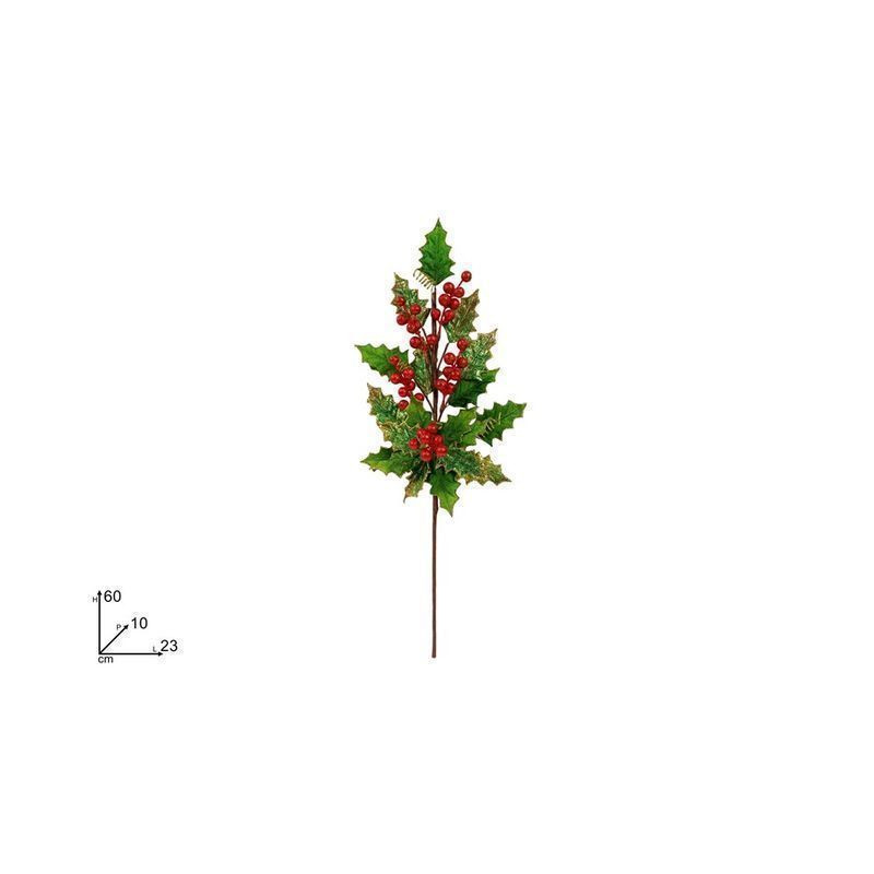STELO 60CM BACCHE LAMINATE C/GLITTER ORO EAN 8053482371719 INGROSSO FIORI FINTI NATALIZI