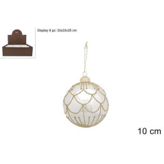 INGROSSO ARTICOLI DI NATALE PALLA VETRO 10 CM SILVER DECORO SILVER 8053482373058 ADDOBBI ALBERO NATALE PALLINE DI NATALE