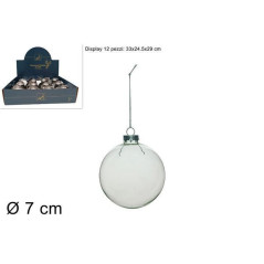 INGROSSO ARTICOLI DI NATALE PALLA VETRO TRASPARENTE DIAM.7CM 8033113413636 ADDOBBI ALBERO NATALE PALLINE DI NATALE E PUNTALI
