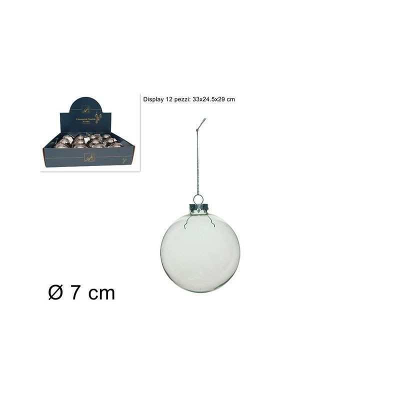 PALLA VETRO TRASPARENTE DIAM.7CM EAN 8033113413636 INGROSSO PALLINE DI NATALE E PUNTALI PALLA VETRO TRASPARENTE DIAM.7CM EAN 8033113413636 INGROSSO PALLINE DI NATALE E PUNTALI