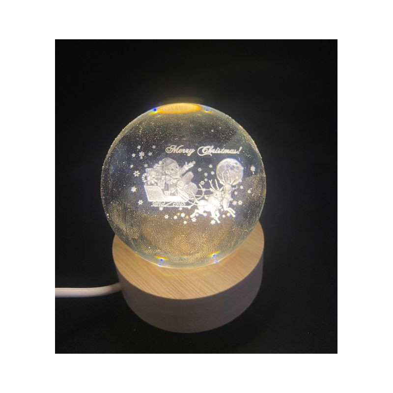 SFERA D80MM SLITTA C/RENNE ILLUM. USB EAN 8059916194718 INGROSSO OGGETTISTICA NATALIZIA