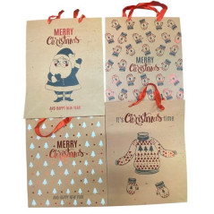 INGROSSO ARTICOLI DI NATALE BUSTA REGALO NATALE 39X30X12 6905585000411 ARTICOLI NATALIZI PER CONFEZIONI SACCHETTI E SHOPPER