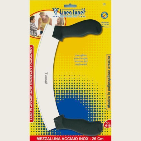 MEZZALUNA INOX CM.26 M.CO PLASTICA EAN 8026996266185 INGROSSO UTENSILI PER CUCINA