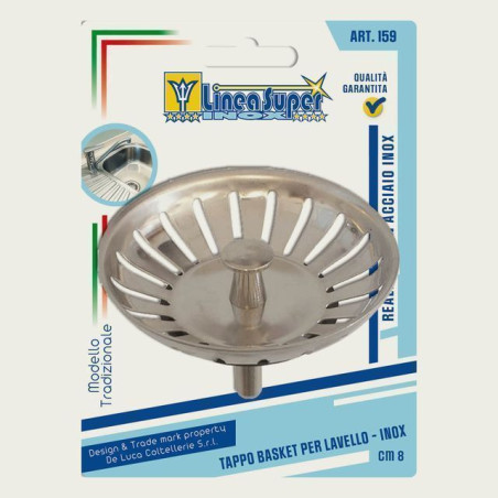 TAPPO BASKET PER LAVELLO INOX EAN 8026996001595 INGROSSO ACCESSORI CUCINA