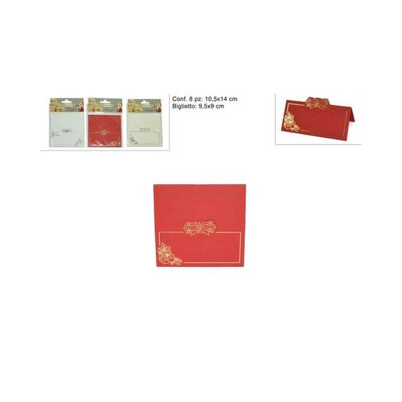 BIGLIETTINI AUGURI NATALE DECORATI 8PZ EAN 5221435942000 INGROSSO BIGLIETTI NATALIZI