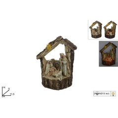 INGROSSO ARTICOLI DI NATALE NATIVITA' CAPANNA TRONCO C/LUCE 2ASS 8053482018836 IDEE REGALO A NATALE OGGETTISTICA NATALIZIA