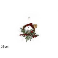 INGROSSO ARTICOLI DI NATALE DIETROPORTA LEGNO 33CM RAMETTI PVC BACCH 8053482124544 ADDOBBI ALBERO NATALE APPENDINI NATALIZI