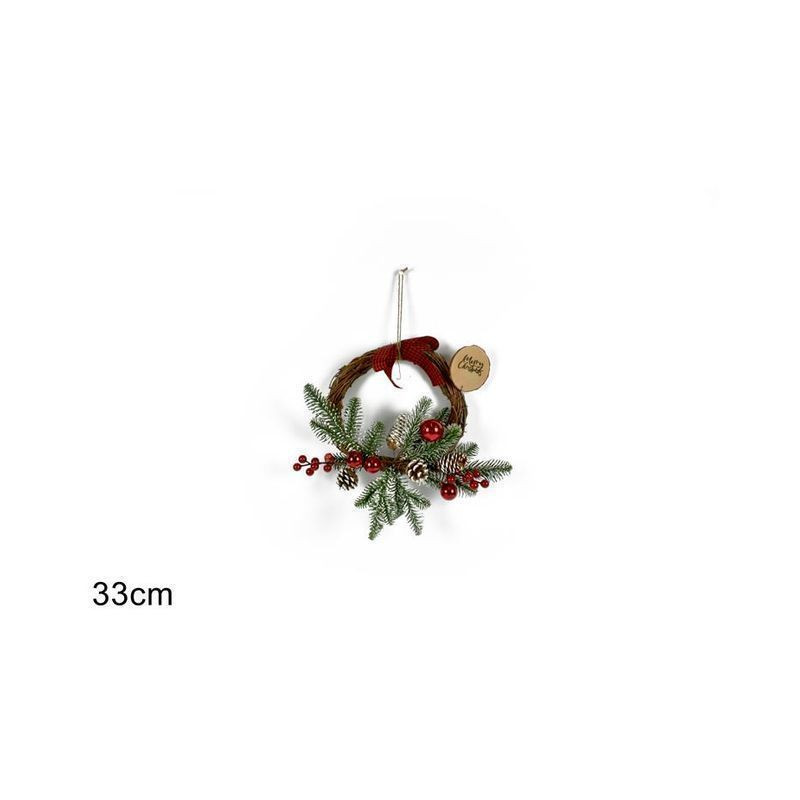 DIETROPORTA LEGNO 33CM RAMETTI PVC BACCH EAN 8053482124544 INGROSSO APPENDINI NATALIZI