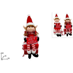 INGROSSO ARTICOLI DI NATALE ELFO NATALIZIO SEDUTO 42CM C/LAVAGNETTA 8053482380186 DECORAZIONI NATALIZIE PUPAZZI E GNOMI NATALIZI