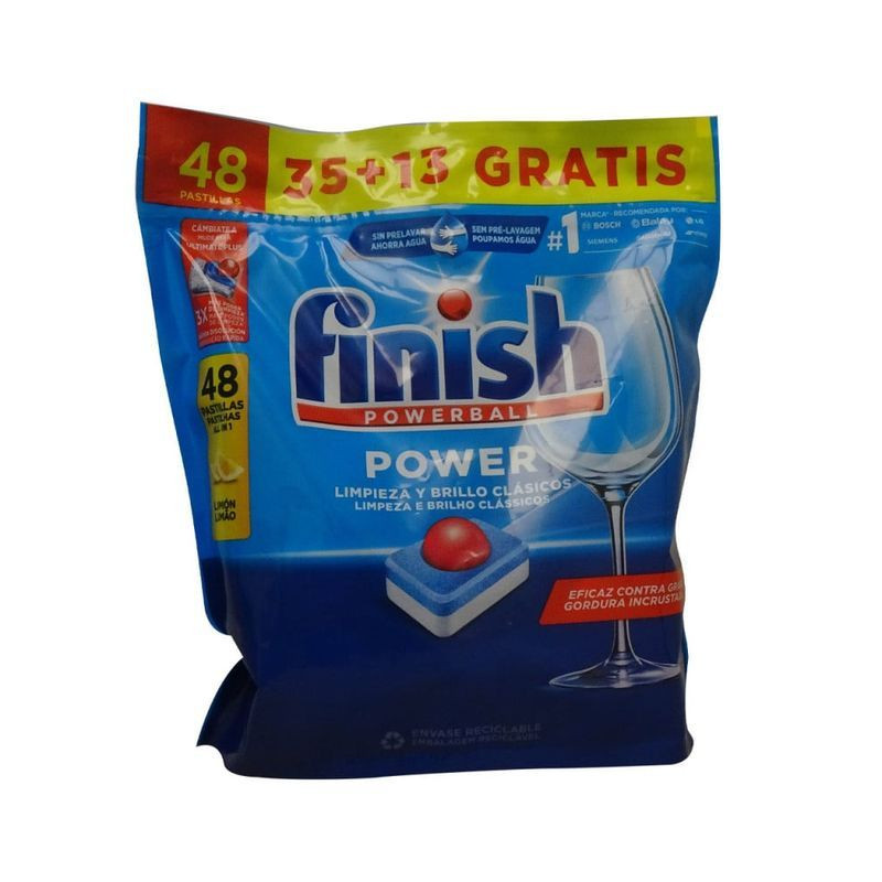 FINISH POWERBALL ALL IN 1 LEMON 35+13TAB EAN 8410104915445 INGROSSO DETERSIVI