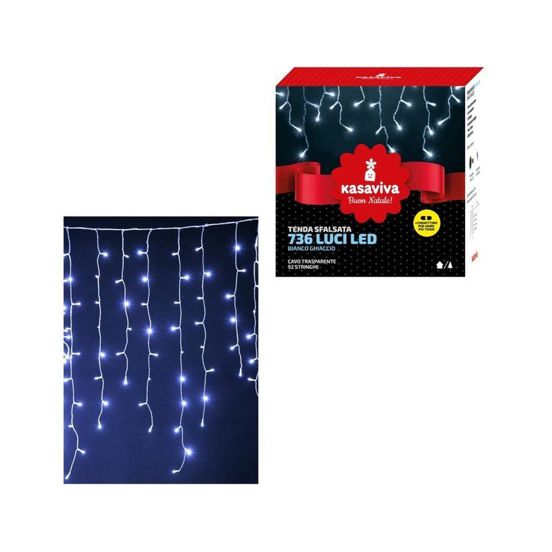 TENDA SFALSATA 736 LED BIANCO FREDDO EAN 8034116434215 INGROSSO LUCI NATALIZIE TENDA SFALSATA 736 LED BIANCO FREDDO EAN 8034116434215 INGROSSO LUCI NATALIZIE