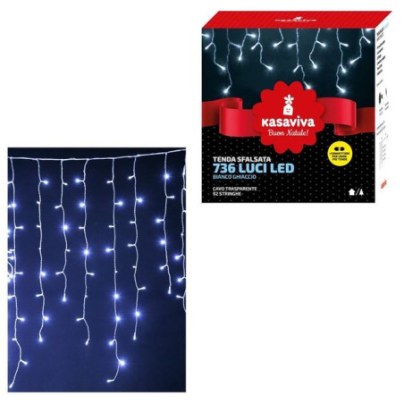 TENDA SFALSATA 736 LED BIANCO FREDDO EAN 8034116434215 INGROSSO LUCI NATALIZIE