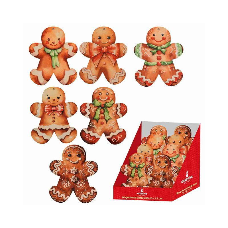 MATTONELLA GINGERBREAD CERAMICA 18XH22CM EAN 8034116801697 INGROSSO OGGETTISTICA NATALIZIA