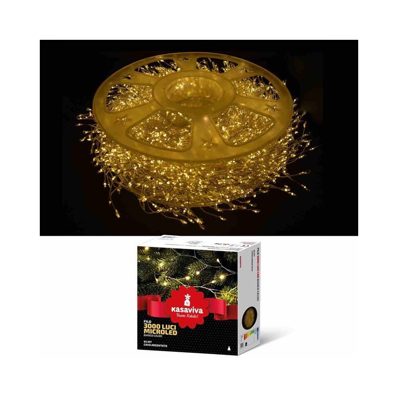 FILO CLUSTER MICROLED 3000 B.CALDO C/BO EAN 8034116806944 INGROSSO LUCI NATALIZIE