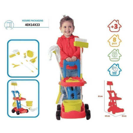 INGROSSO GIOCATTOLI CARRELLO PULIZIE 8056894904322 SET GIOCHI SCATOLA PER BAMBINE SET PULIZIA