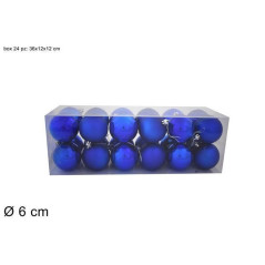 INGROSSO ARTICOLI DI NATALE PALLINA 6CM BOX 24PZ 60MM/24PET BLU 8033113279881 ARTICOLI NATALIZI PALLINE DI NATALE E PUNTALI