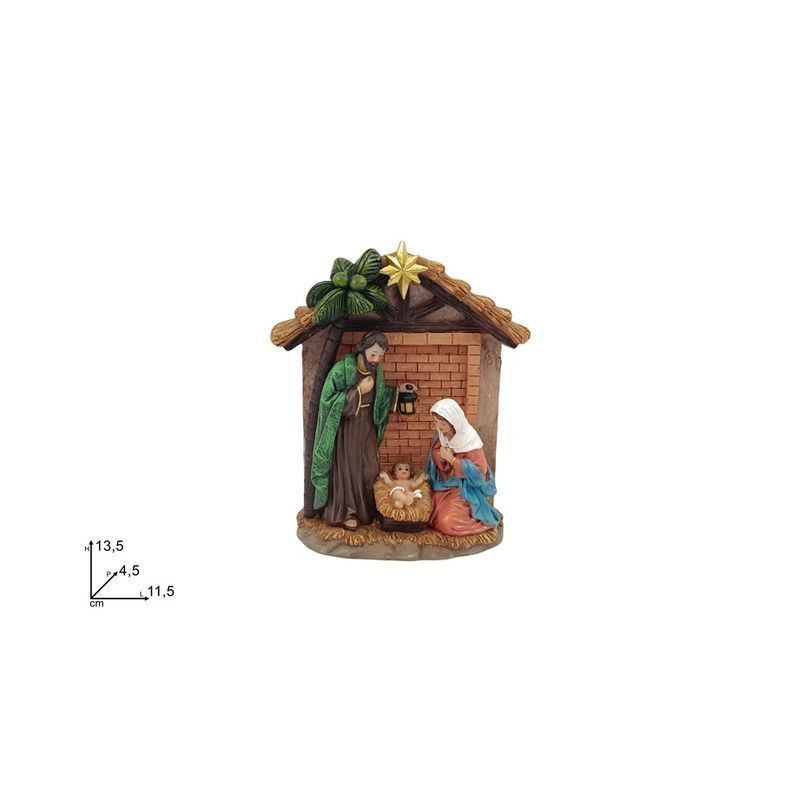 SCENARIO NATIVITA CON CAPANNA 13,5 CM EAN 8053482352886 INGROSSO OGGETTISTICA NATALIZIA
