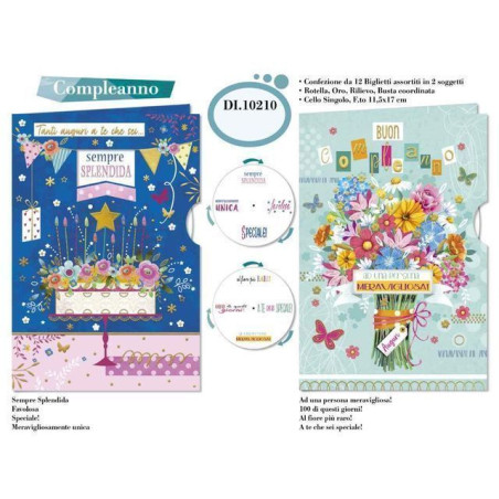BIGLIETTI COMPLEANNO DONNA C/DISCO EAN 8052231302103 INGROSSO BIGLIETTI COMPLEANNO