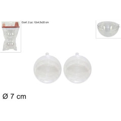 INGROSSO ARTICOLI DI NATALE SFERA PLASTICA TRASPARENTE 2PZ D.7CM 8033113313486 DECORAZIONI NATALIZIE ARTICOLI DECORAZIONI NATALE